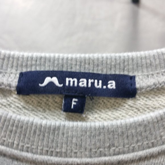 Maru.a Sweat Shirt With Denim Sleeves SZ (F) - Picture 3 of 4